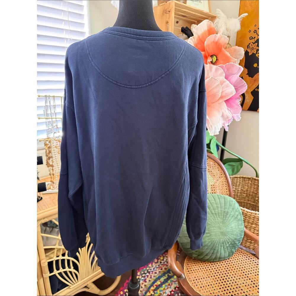 NWT Aerie Navy Blue Tres Chic Popover Classic Preppy Nantucket Beach Sweatshirt - Picture 2 of 4